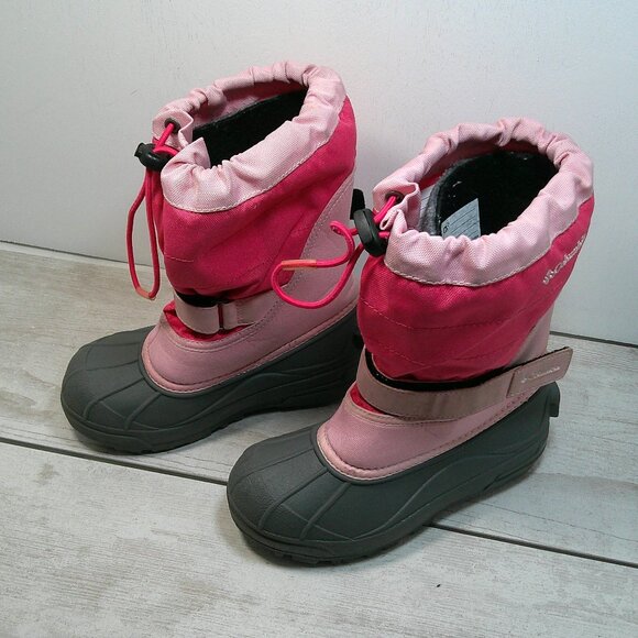 Columbia Pink Snow Boots Girls Size 2 Powderbug with Removable Liner Waterproof